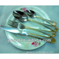 2014 newly design gold cutlery for Russia market